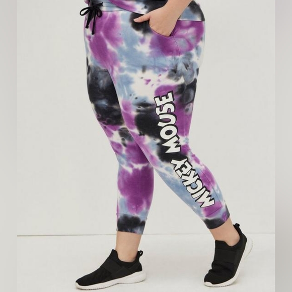 Disney Mickey Mouse Tie Dye Cropped Jogger Pants - Picture 4 of 6
